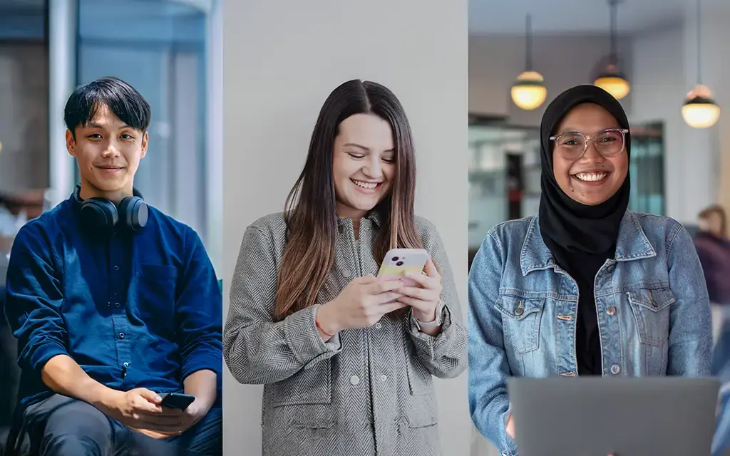 Digital shoppers using personalized tech on mobile and laptop, reflecting trends in online retail engagement.